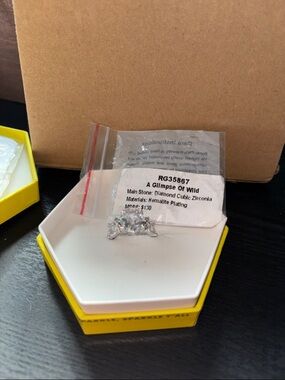 A Glimpse of Wild Silver Cubic Zirconia Ring - Clear